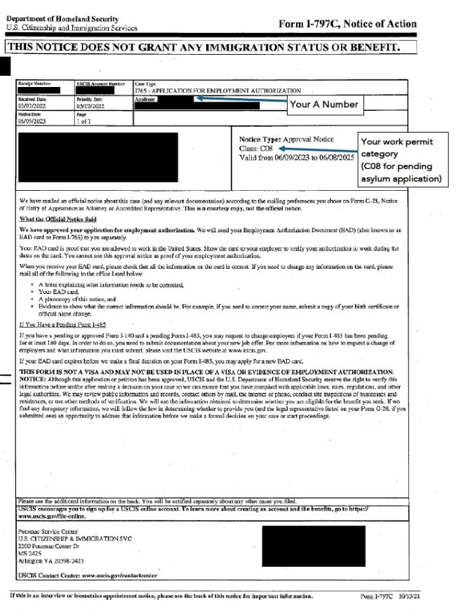 asylum application cover letter sample